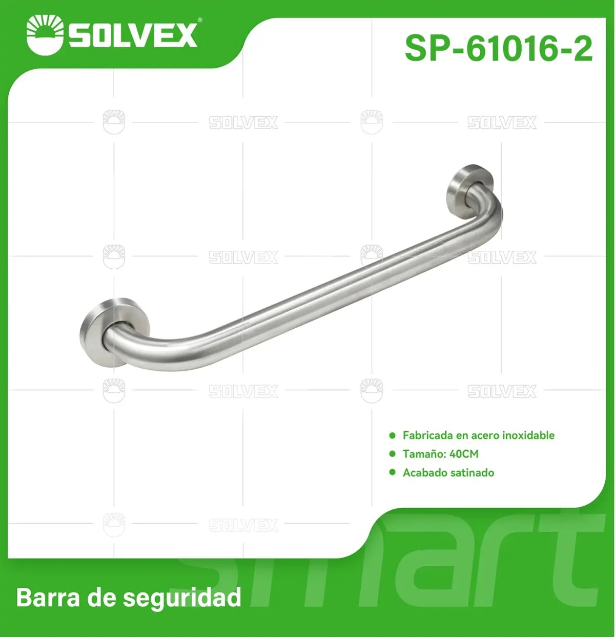 Barra De Seguridad Inoxidable Para Baño 40Cm Satinada. Barra De Apoyo Antideslizante Para Ducha, Wc Y Escaleras. Soporte De Pared. 1