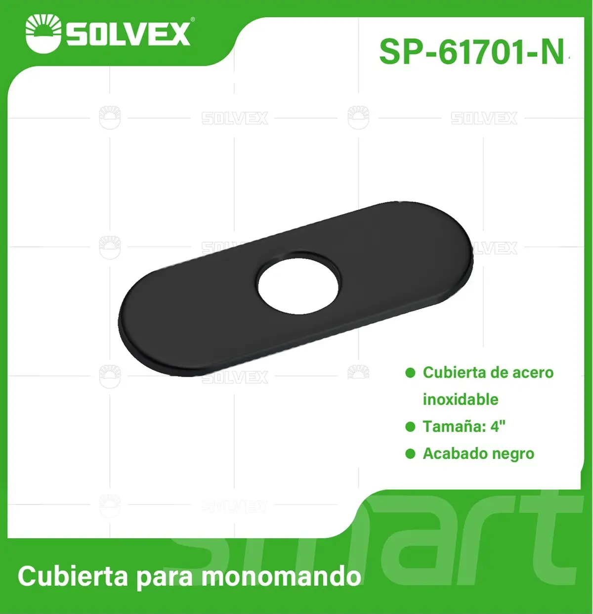 Cobertor Para Llave De Fregador 4". Placa Para Grifo De Acero Inoxidable . Color Negro. 1