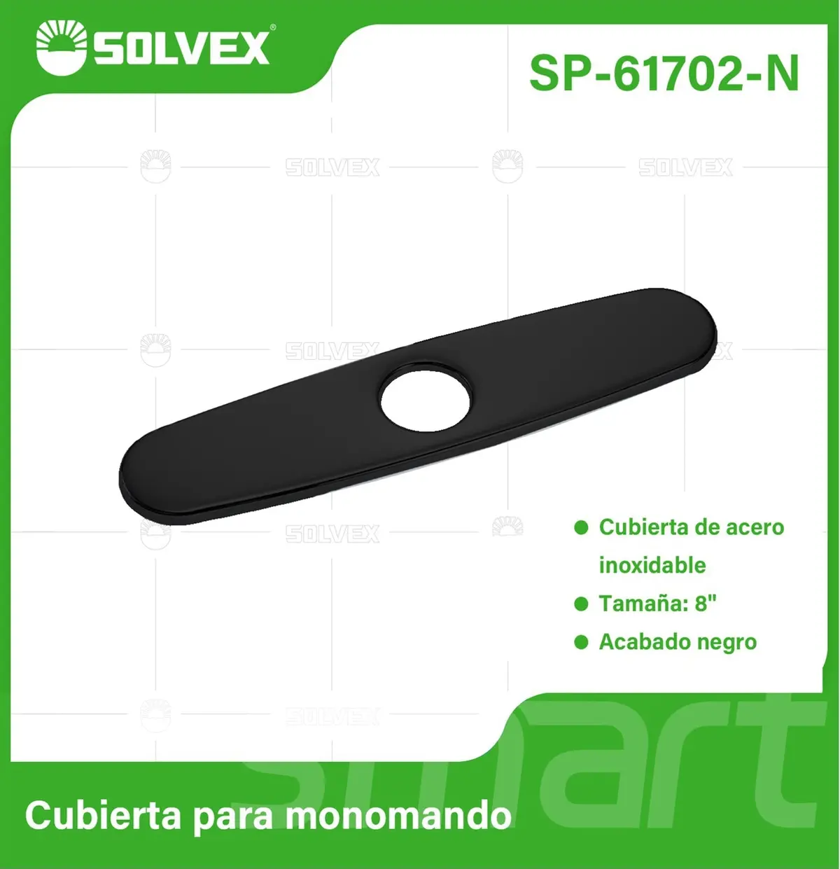Cobertor Para Llave De Fregador 8". Placa Para Grifo De Acero Inoxidable . Color Negro. 1