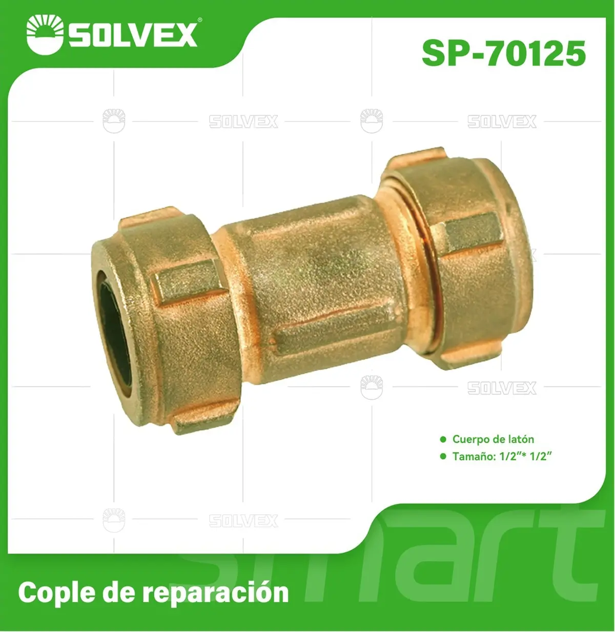 Unión De Compresión 1/2" De Latón. Cople De Reparación Para Tuberías. Coupling. 1