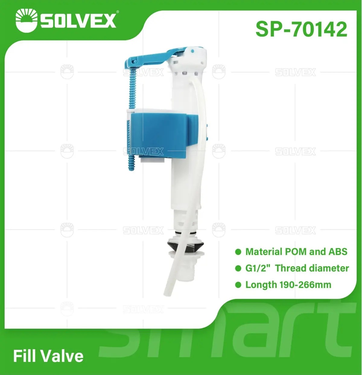 Válvula De Llenado Para Inodoro Ajustable 190-266Mm. Rosca G1/2". Repuesto Para Tanques De Descarga. 1