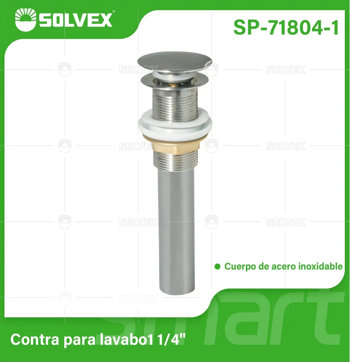 Desagüe Para Lavamanos 1 1/4" Con Tubo Acero Inoxidable. Drenaje Para Fregador Con Acabado Satinado. 1