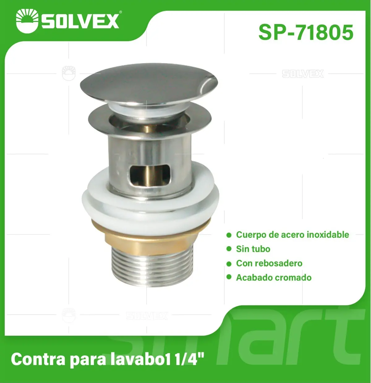 Desagüe Para Lavamanos 1 1/4" Acero Inoxidable Con Rebosadero. Drenaje Cromado Para Fregador Y Tina. 1