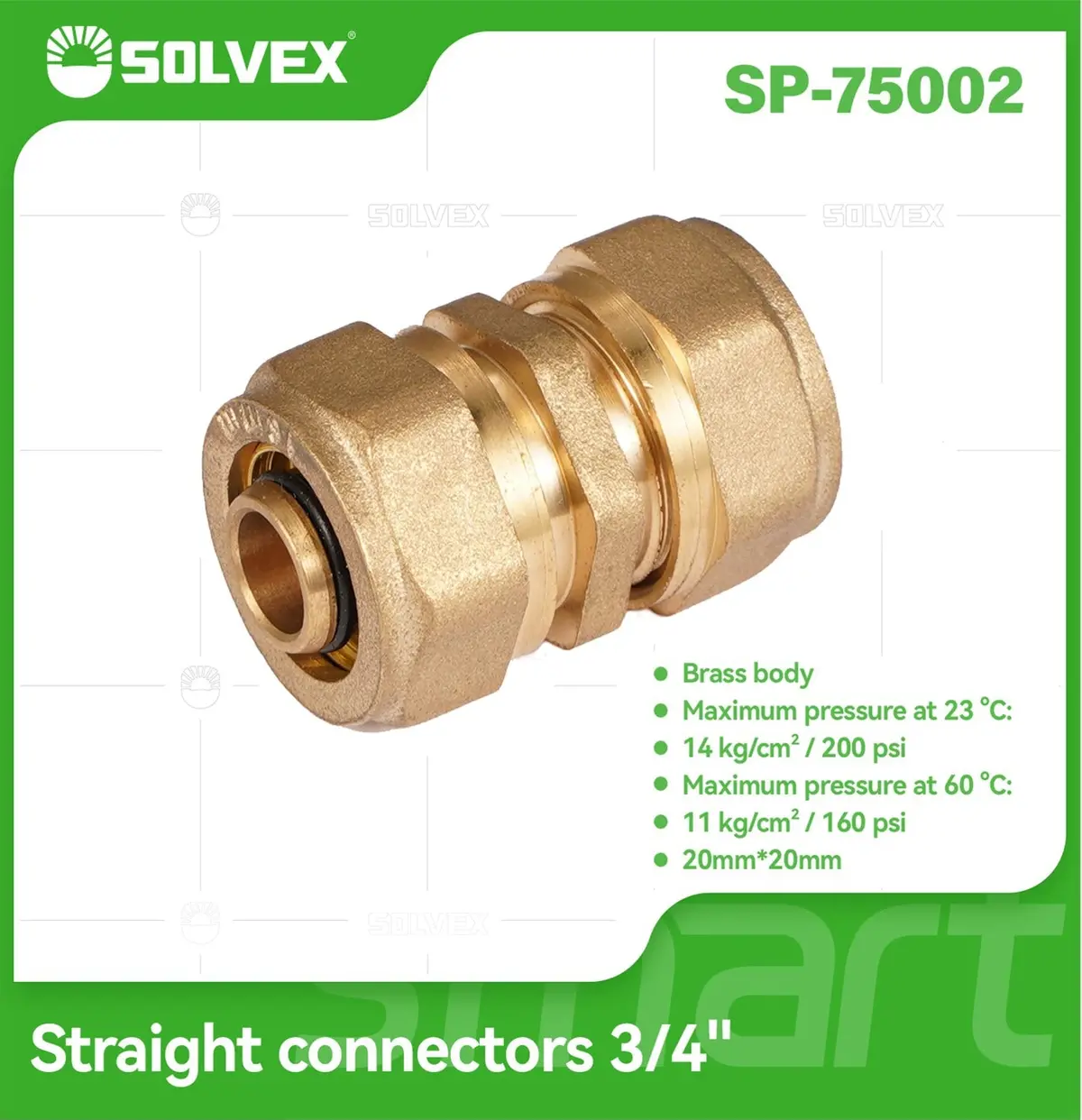 Conector De Compresión Recto 3/4" En Latón. Unión Directa 16Mm Para Tuberías De Agua Y Gas. 1