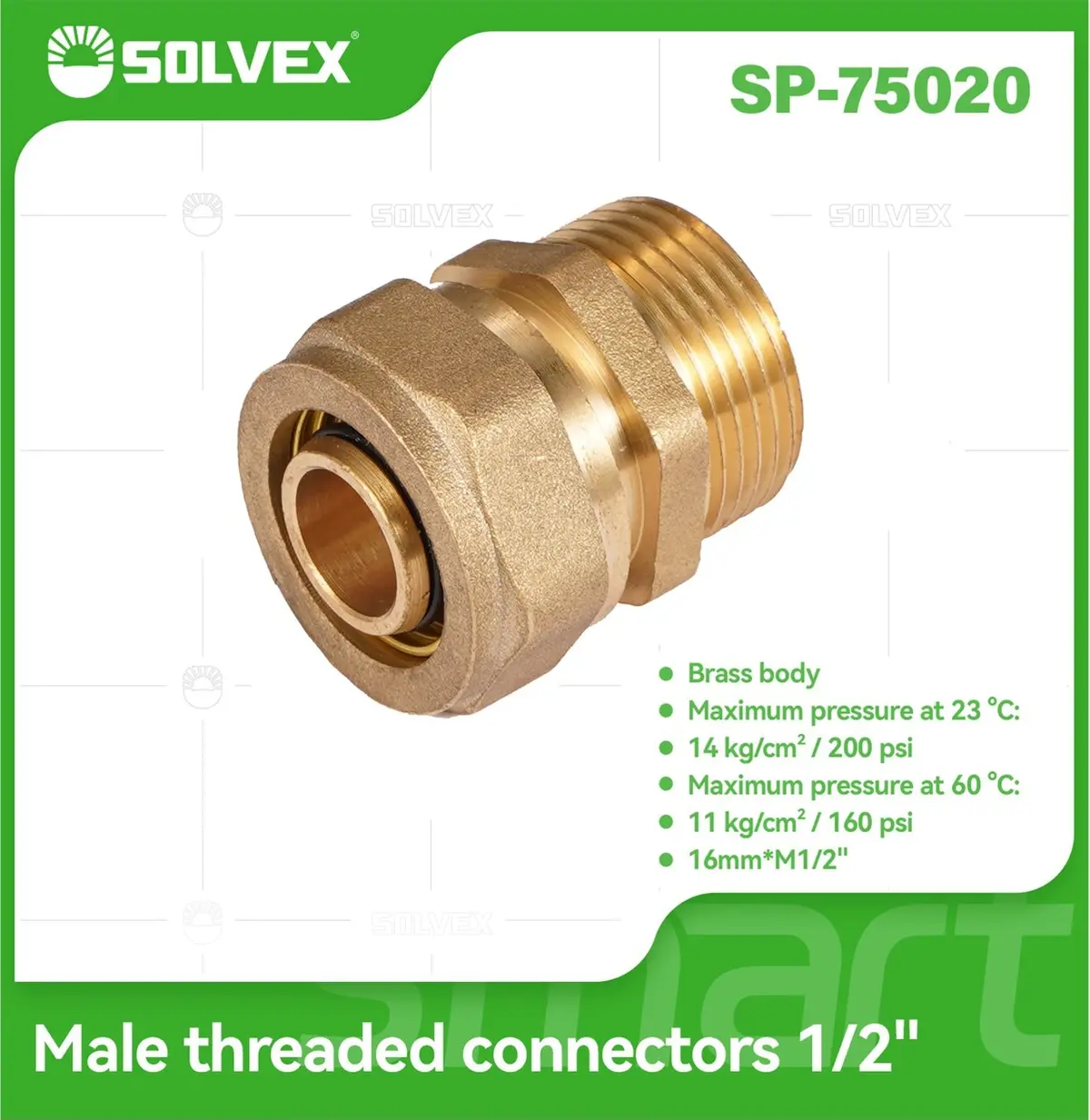 Conector De Compresión Roscado Macho 1/2" (16 Mm X M1/2") En Latón. Unión Para Agua Y Gas. 1