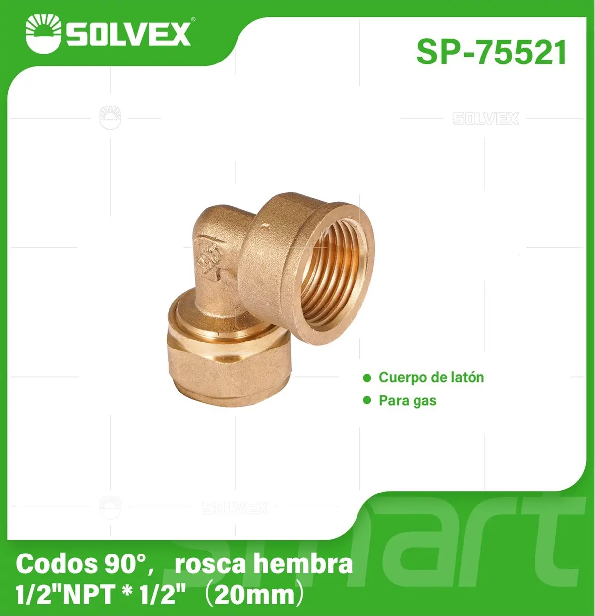 Codo De Compresión 90° Rosca Hembra 1/2" Npt X 1/2" (20 Mm) En Latón. Conector Angular Para Agua Y Gas. 1