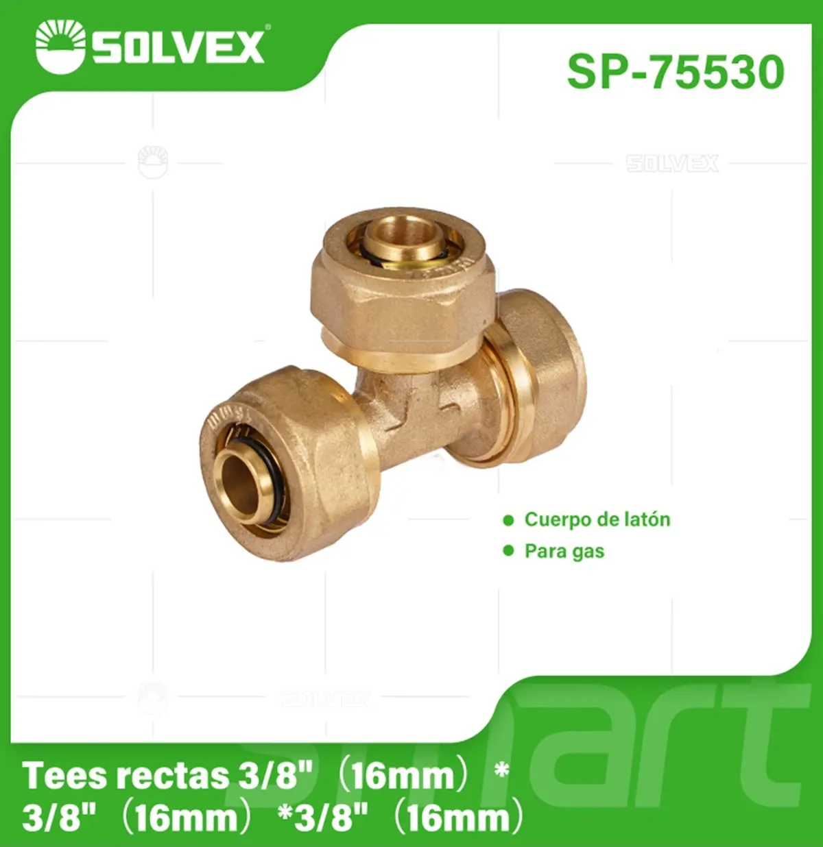 Tee De Compresión Recta 3/8" (16 Mm) En Latón. Conector En T Para Agua Y Gas. 1