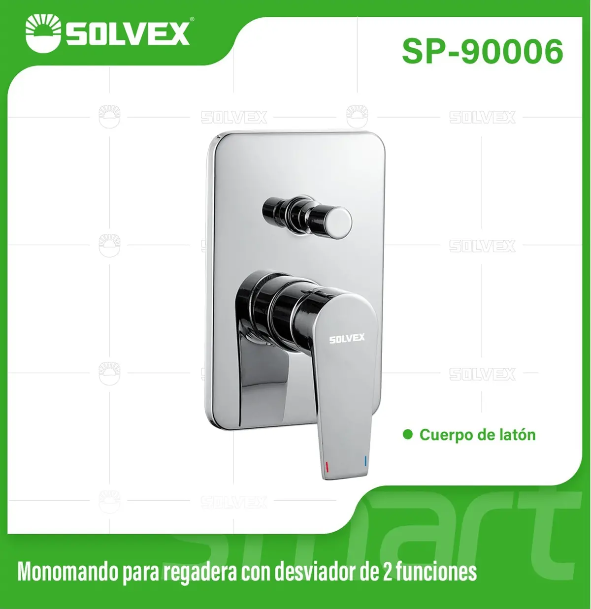 Llave De Palanca Maneral Para Ducha. Mezcladora Monomando Para Regadera Con Desviador De 2 Funciones Para Empotrar. 1