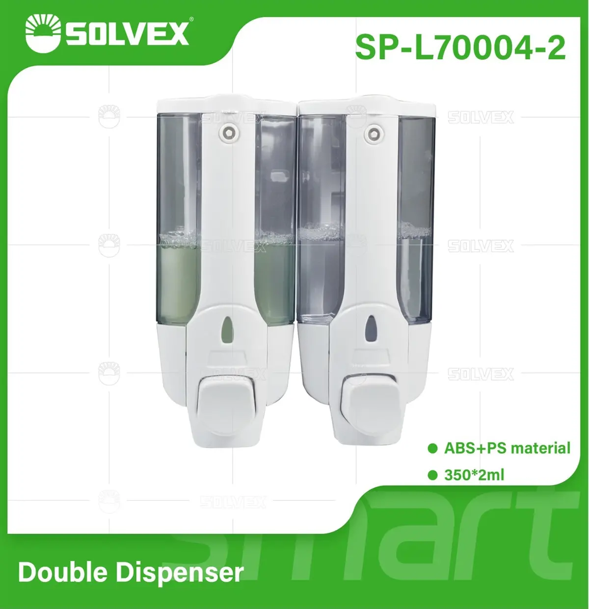Dispensador De Jabón Líquido Doble Blanco 2X350ml Para Baño Y Cocina. Plástico Abs. Ideal Para Shampoo. 1