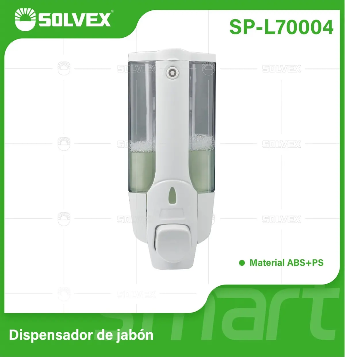 Dispensador De Jabón Líquido De Pared 350Ml Blanco. Plástico Abs Resistente Para Baño, Cocina, Shampoo Y Gel Antibacterial. 1