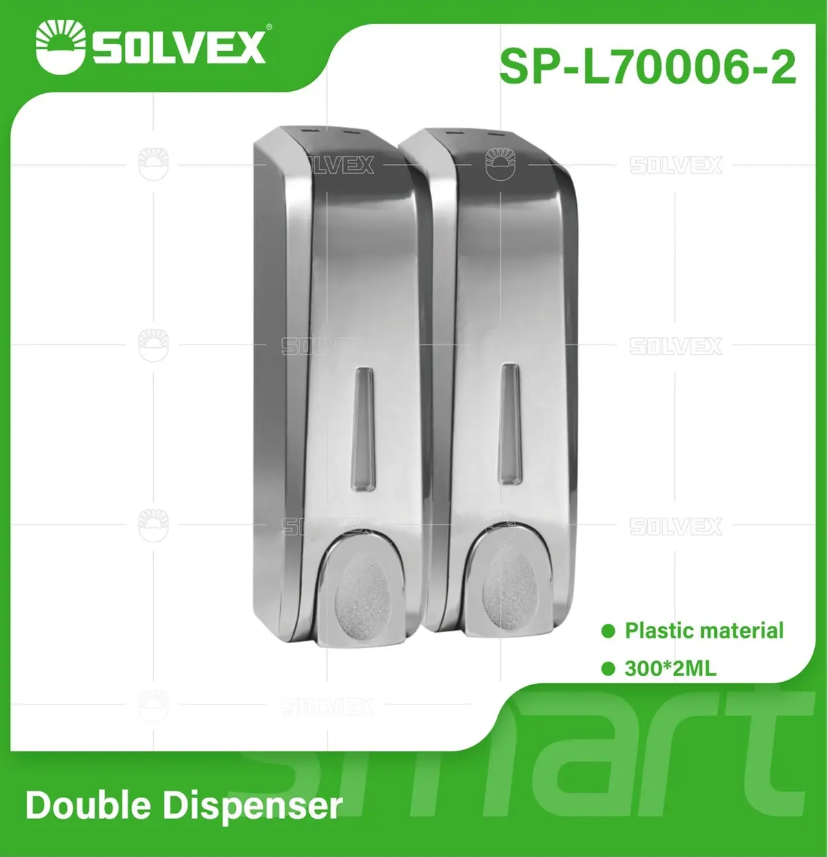Dispensador De Jabón Líquido Doble 2X300ml Para Pared. Recargable Para Baño Y Cocina. 1