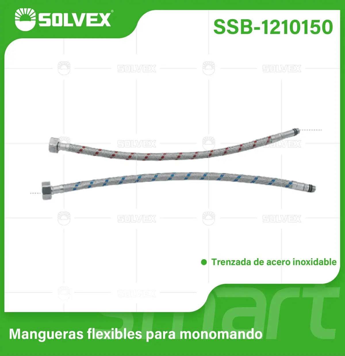 Tubo De Abasto Para Mezclador Monomando 50Cm. Juego De 02 Mangueras Flexibles Acero Inoxidable Trenzado Con Conectores F1/2'' X M10x1'' 1
