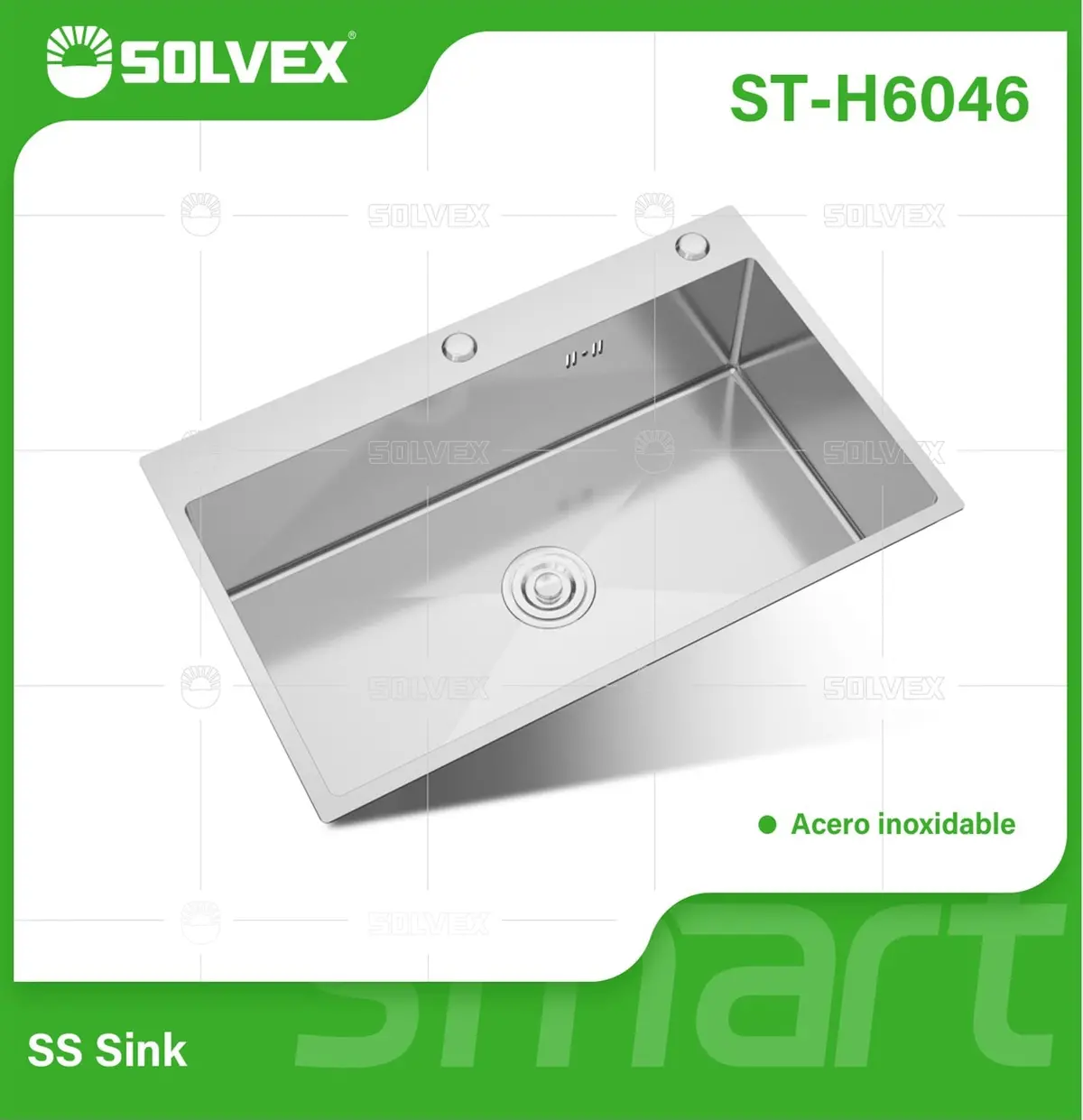 Fregador De Cocina Empotrable 60X46x22cm. Acero Inoxidable Con Superficie Cepillada. 1