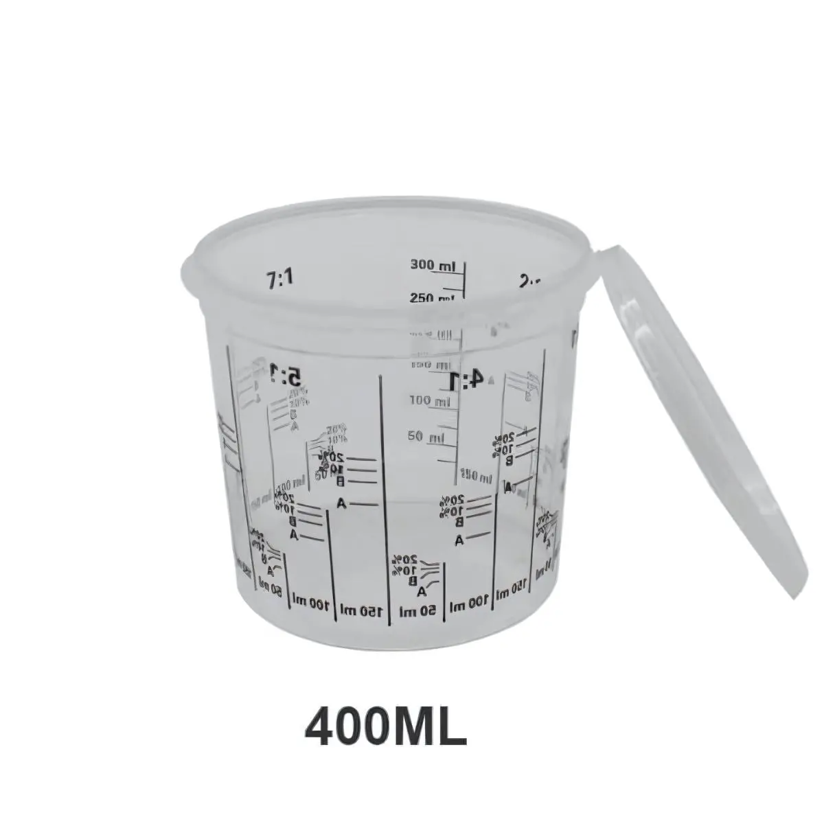 Vaso Medidor De Pintura Para Mezcla 2300 Ml Con Tapa Plástica. Resistente Con Marcas De Medición. 1