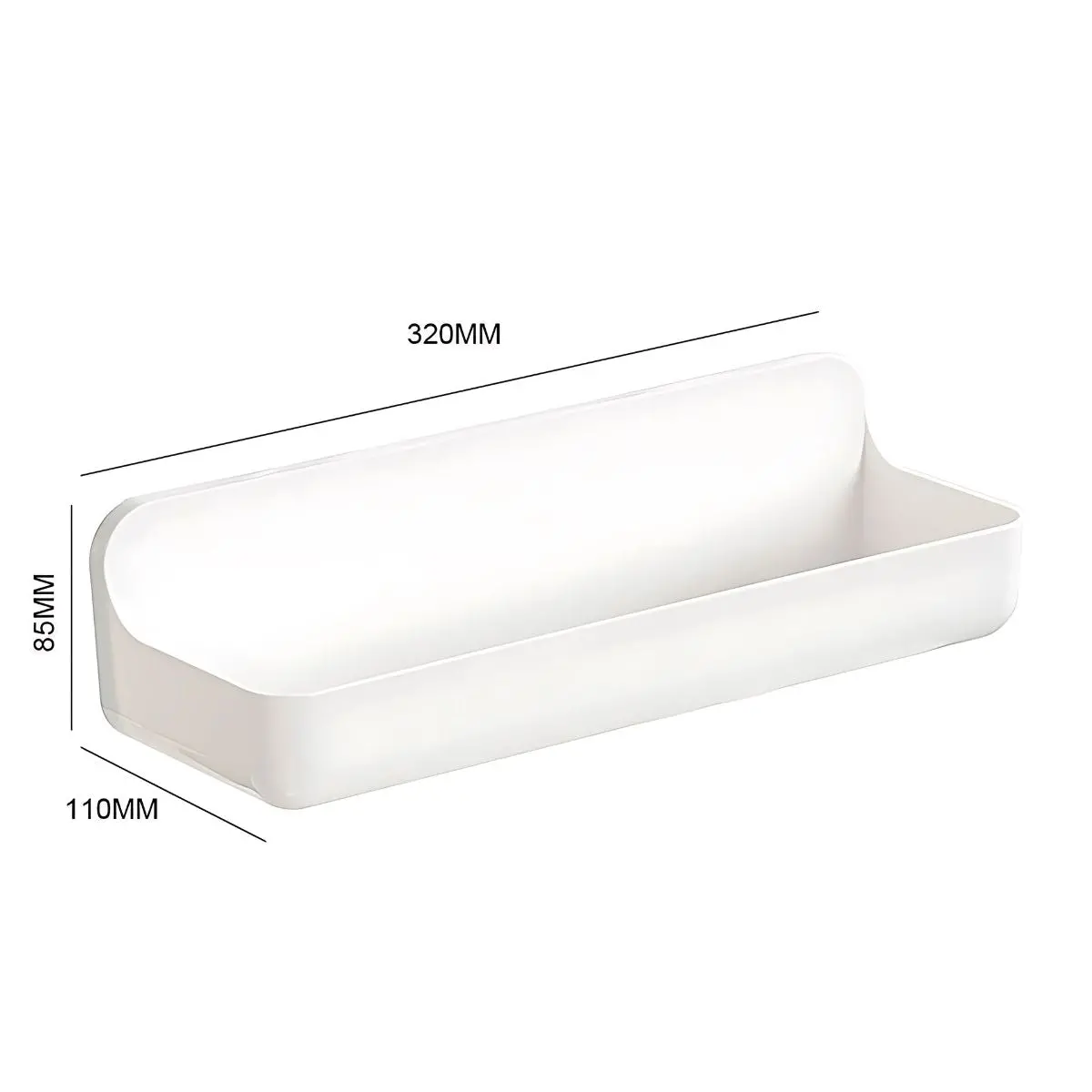 Repisa Multiuso De Ducha. Cesta Para Baño De Plástico Blanco. Caja Organizadora 32X11x8.5Cm. 1