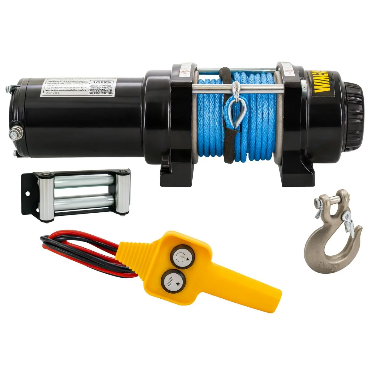 Winche Eléctrico 4,500 Lbs 12V. Tecle Con Cuerda Sintética Azul. Malacate Para Atv, Utv Y Remolques. 1