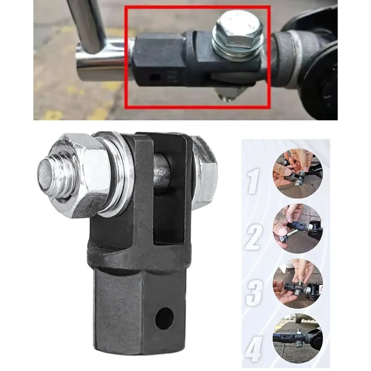 Adaptador Para Gato Hidraulico De Tijera. Conector Para Taladro Eléctrico O De Impacto. 2