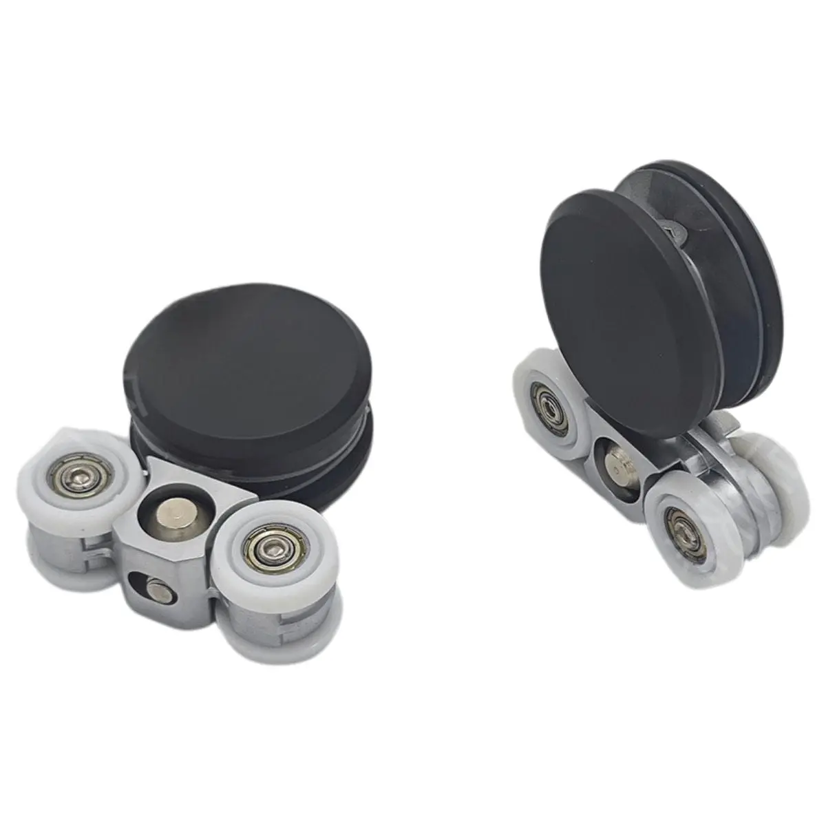 Rodachines Para Puerta Corrediza De Vidrio. Acabado Negro Mate. Deslizamiento Suave Y Silencioso. (Par) Para Riel Td-8600B-4 1