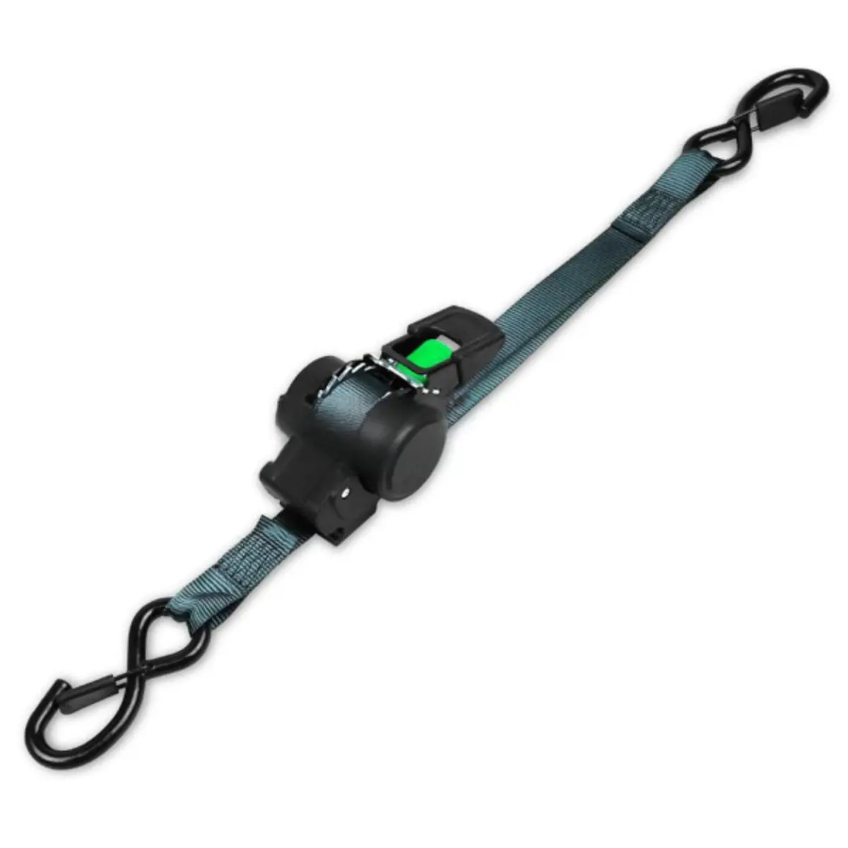 Zuncho Correa De Amarre Retráctil 1" (3M). Sujetador Con Ganchos En S Con Seguro. Eslinga Cinta De Sujeción Automática Para Carga Y Transporte. 500Kg 1