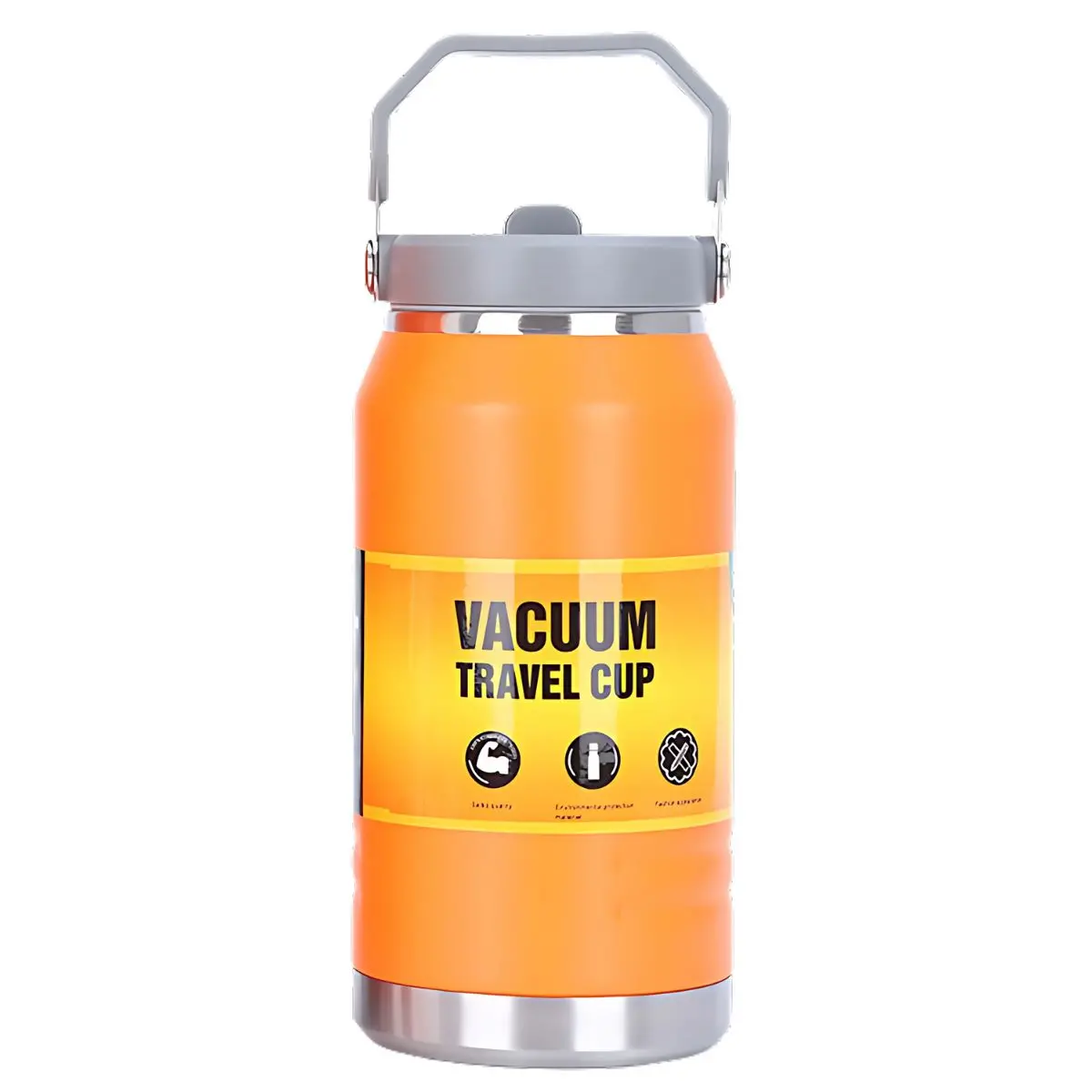 Botella De Agua Térmica 1200Ml. Termo Naranja De Doble Pared. Acero Inoxidable. Libre De Bpa. 1