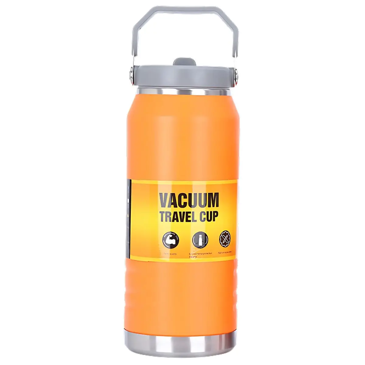 Botella De Agua Térmica 1600Ml. Termo Naranja De Doble Pared. Acero Inoxidable. Libre De Bpa. 1