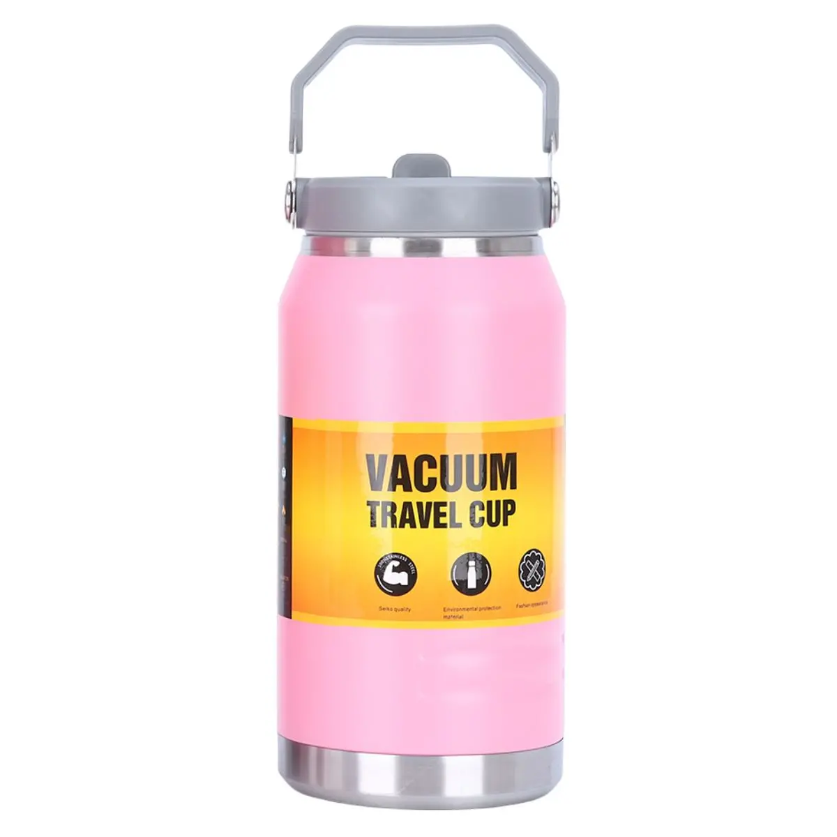 Botella De Agua Térmica 1200Ml. Termo Rosado De Doble Pared. Acero Inoxidable. Libre De Bpa. 1