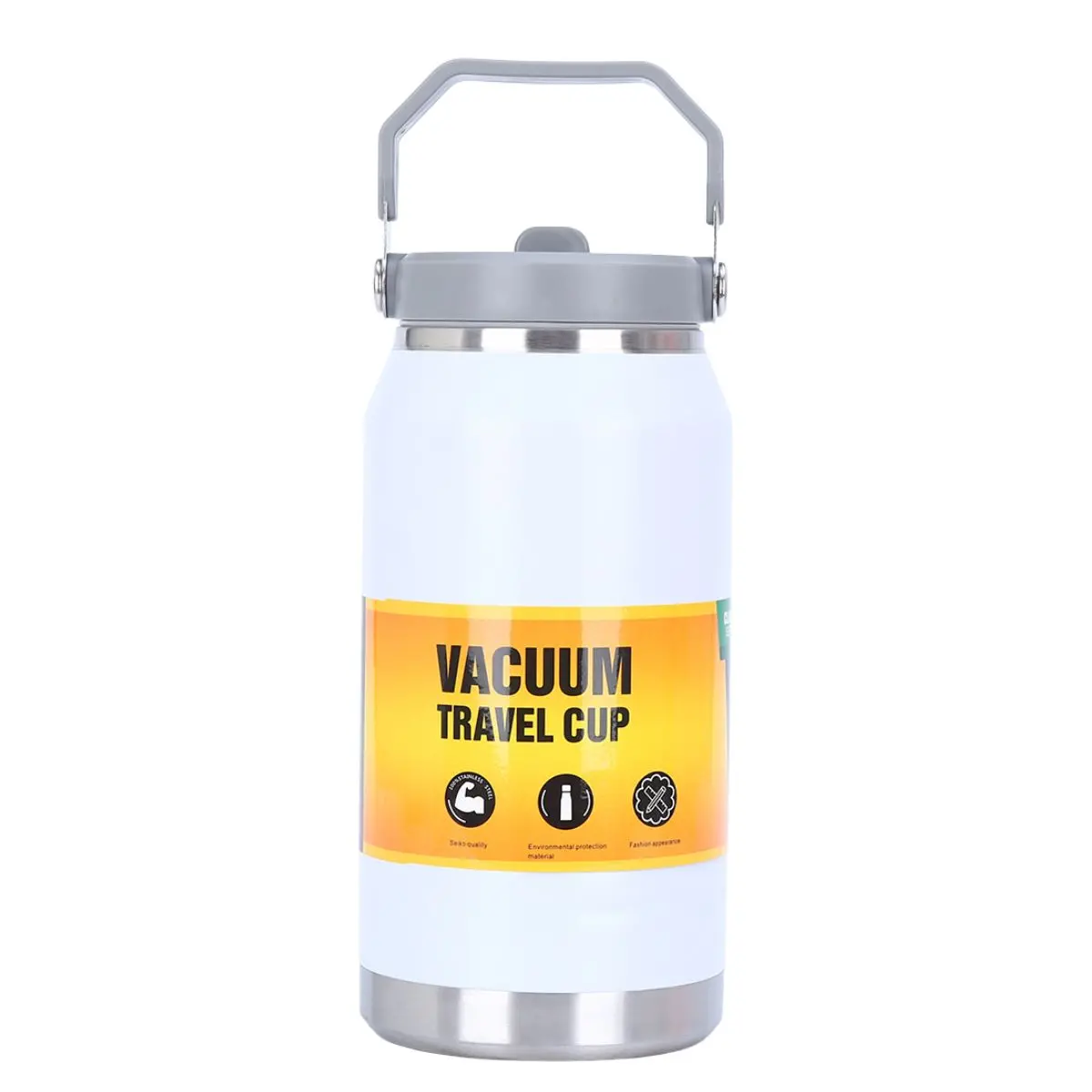Botella De Agua Térmica 1600Ml. Termo De Doble Pared. Acero Inoxidable. Libre De Bpa. Color Blanco. 1
