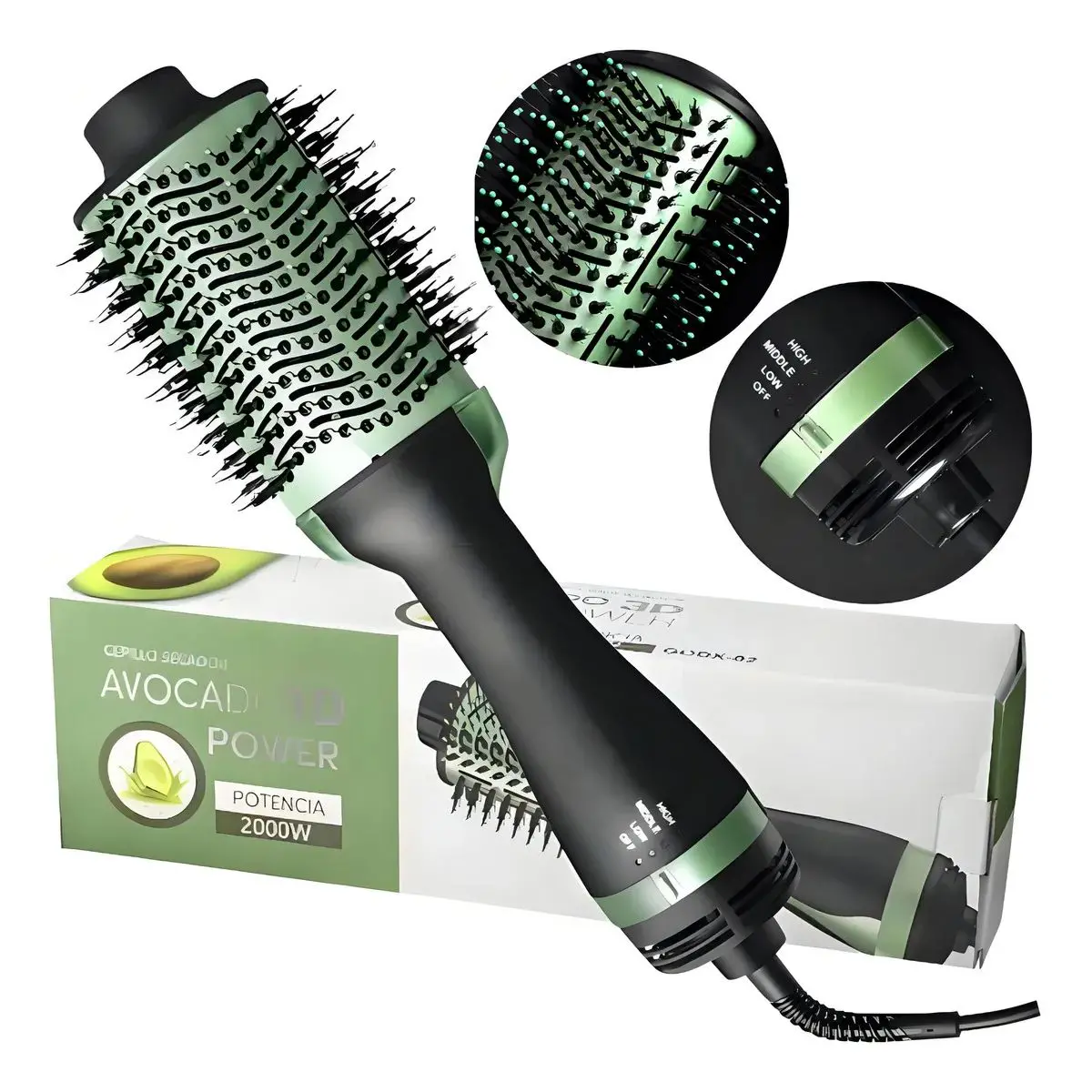 Cepillo Secador Eléctrico 2000W. Blower Cepillo De Aire Caliente Para Cabello. Secador, Moldeador Y Alisador 3 En 1. 1