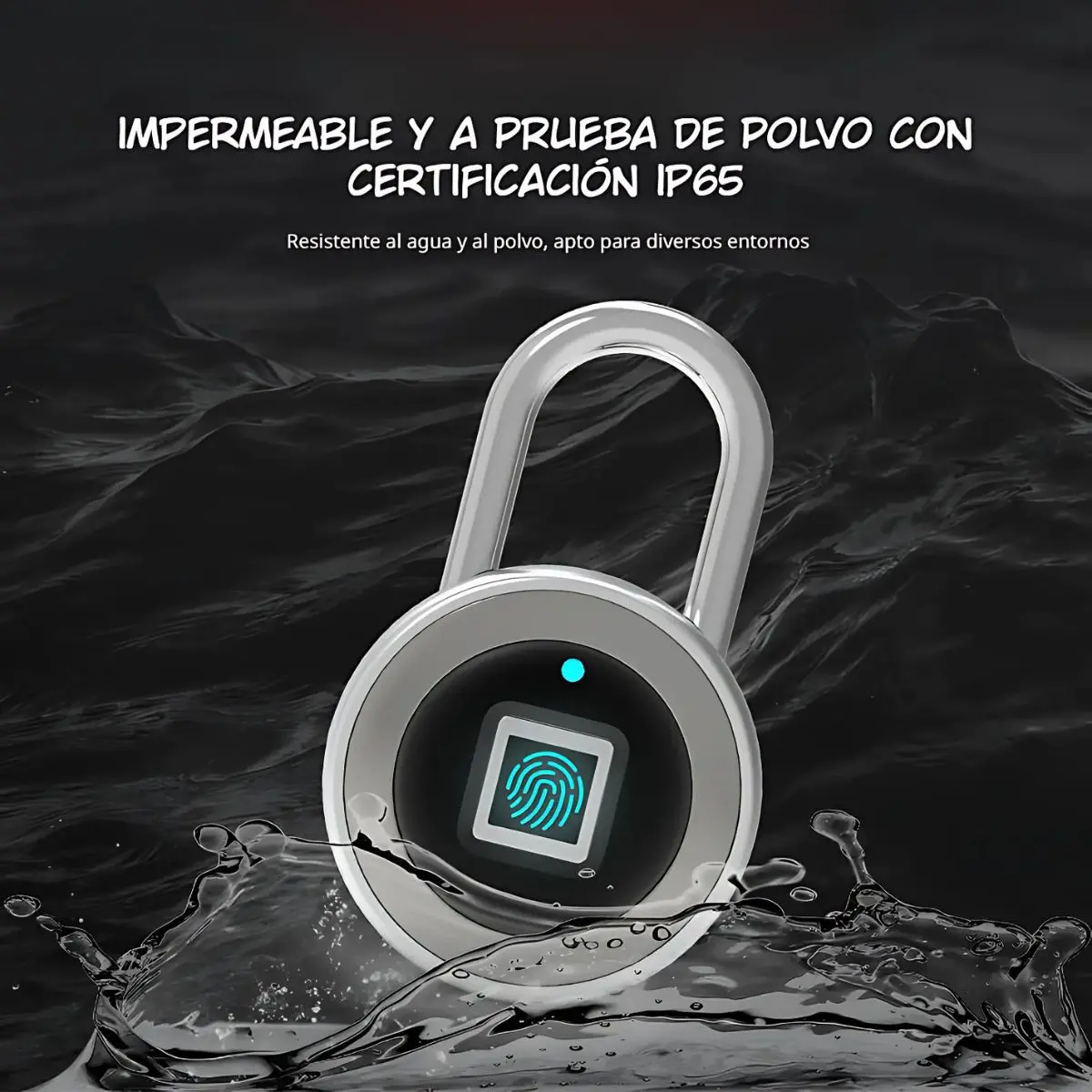 Candado Inteligente Con Huella Digital Resistente Al Agua Ip65. Cuerpo Metálico Antirrobo. Smart Lock. 2