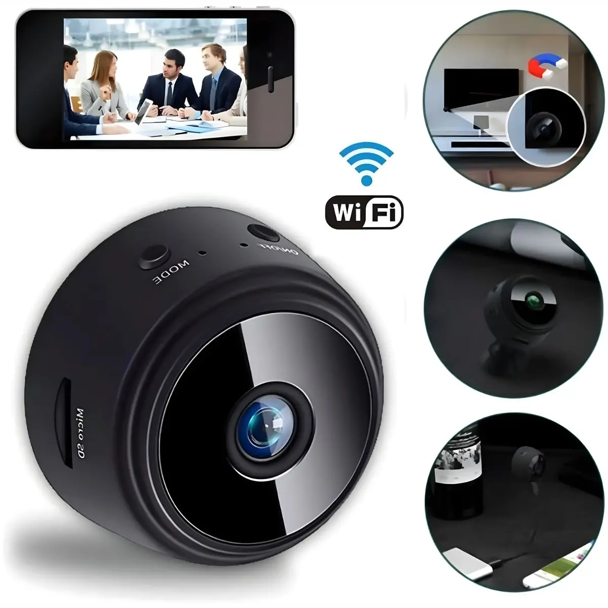 Cámara De Seguridad Wifi Mini Hd 1080P Con Visión Nocturna Y Detección De Movimiento.  Videovigilancia. 1