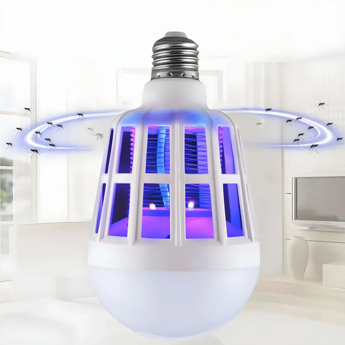 Bombillo Mata Mosquitos. Lámpara Antimosquitos Led 15W 110V Con Luz Ultravioleta. Foco Mata Insectos. Luz Nocturna Repelente. 1