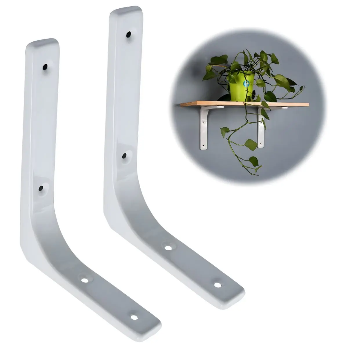 Soporte Metálico En L Para Repisas 15X12.5Cm. Escuadras De Pared Resistentes Para Estantes Flotantes (Par). 1