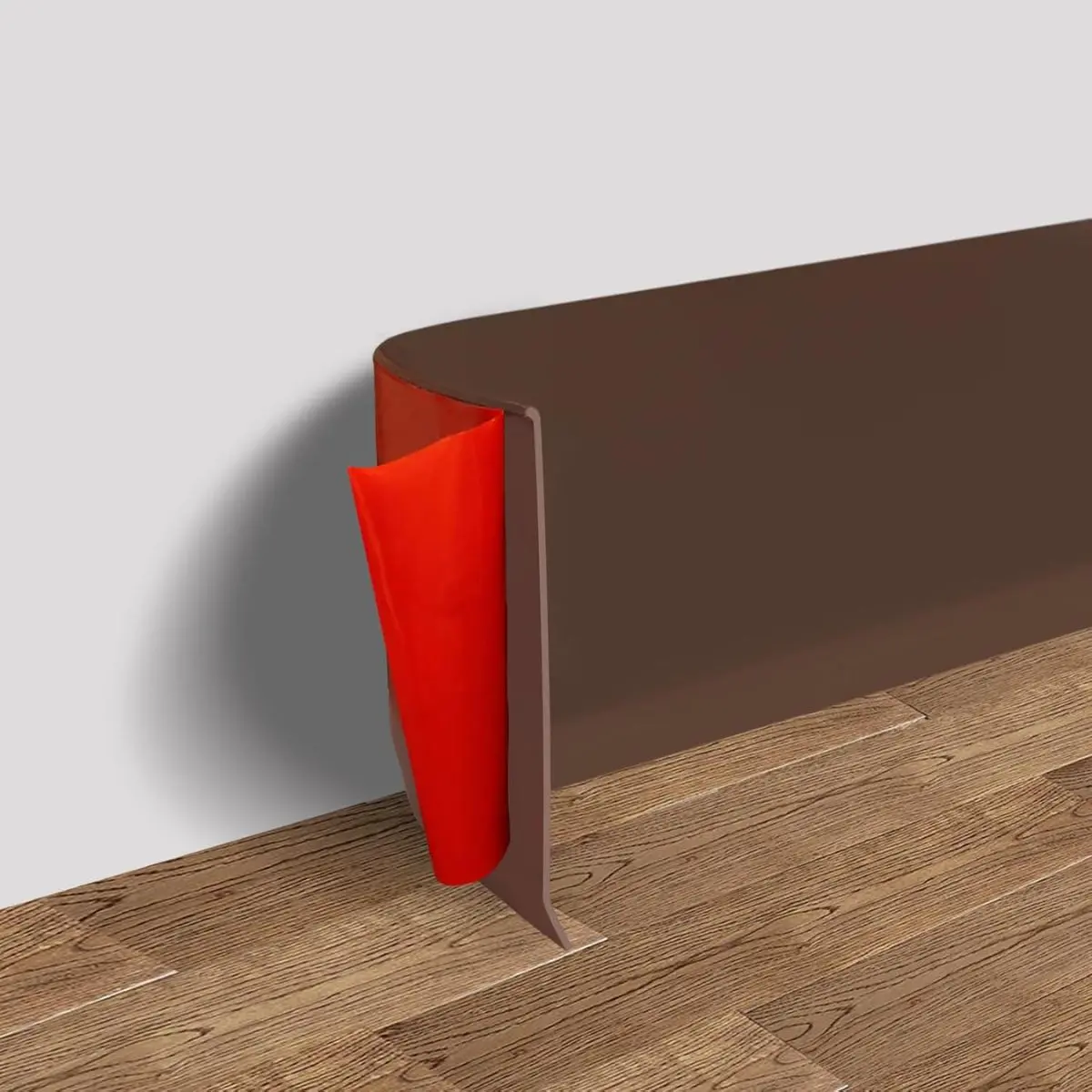 Zócalo Autoadhesivo Flexible. 4" 10Cm De Ancho. Protector Decorativo Para Pared Y Piso. Color Chocolate.(Se Vende Por Metro Lineal) 1
