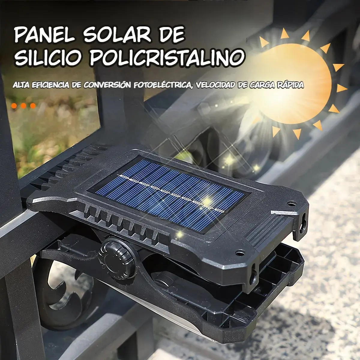 Lámpara Solar Led Para Exterior Con Sensor De Movimiento. Foco De Pared Con Clip Y Panel Solar. Luz Para Jardines O Patios. 2