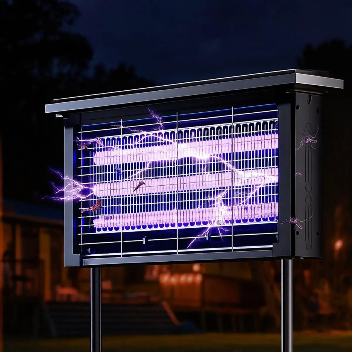 Lámpara Mata Insectos Solar 15W. Trampa Para Mosquitos Con Panel Solar Y Luz Uv. Resistente Al Agua Ipx6 Para Exteriores. 1