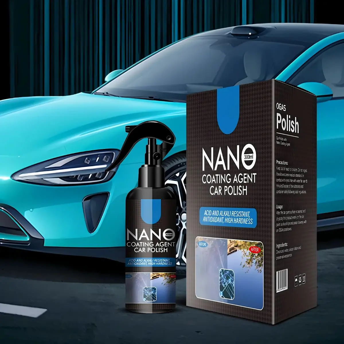 Pulidor Líquido Para Autos 300Ml. Spray Protector Y Abrillantador De Carros. Cera En Spray Resistente Al Agua Y Antioxidante. 1