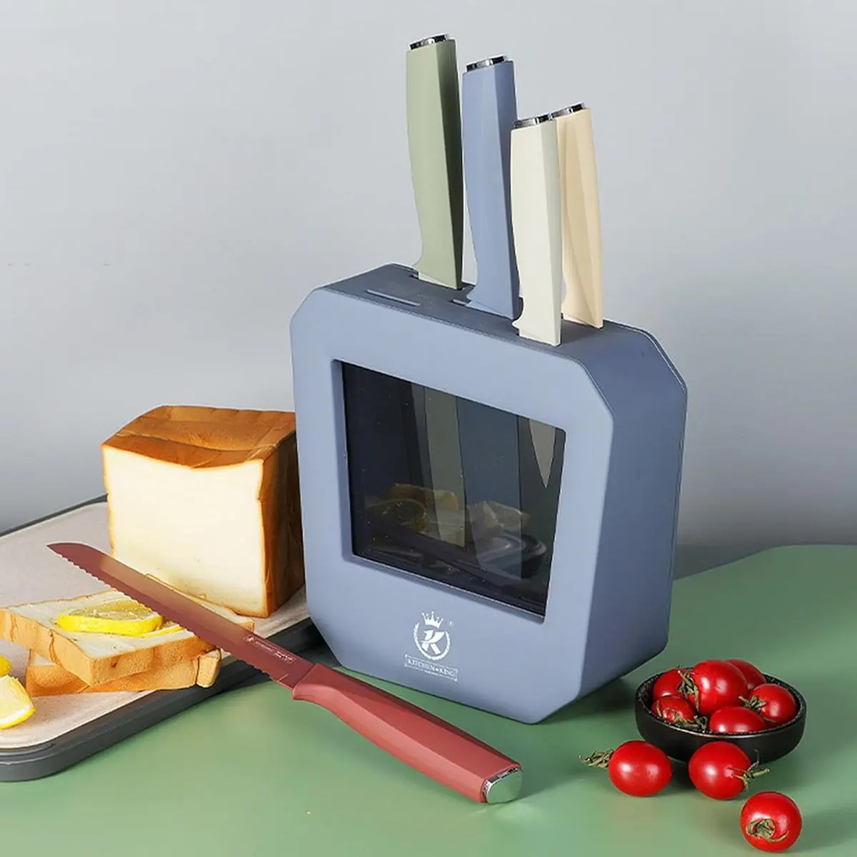 Cuchillos De Cocina. Juego De 6 Piezas. Acero Inoxidable Afilado Y Ergonómico. Set Profesional Con Base Organizadora. 1