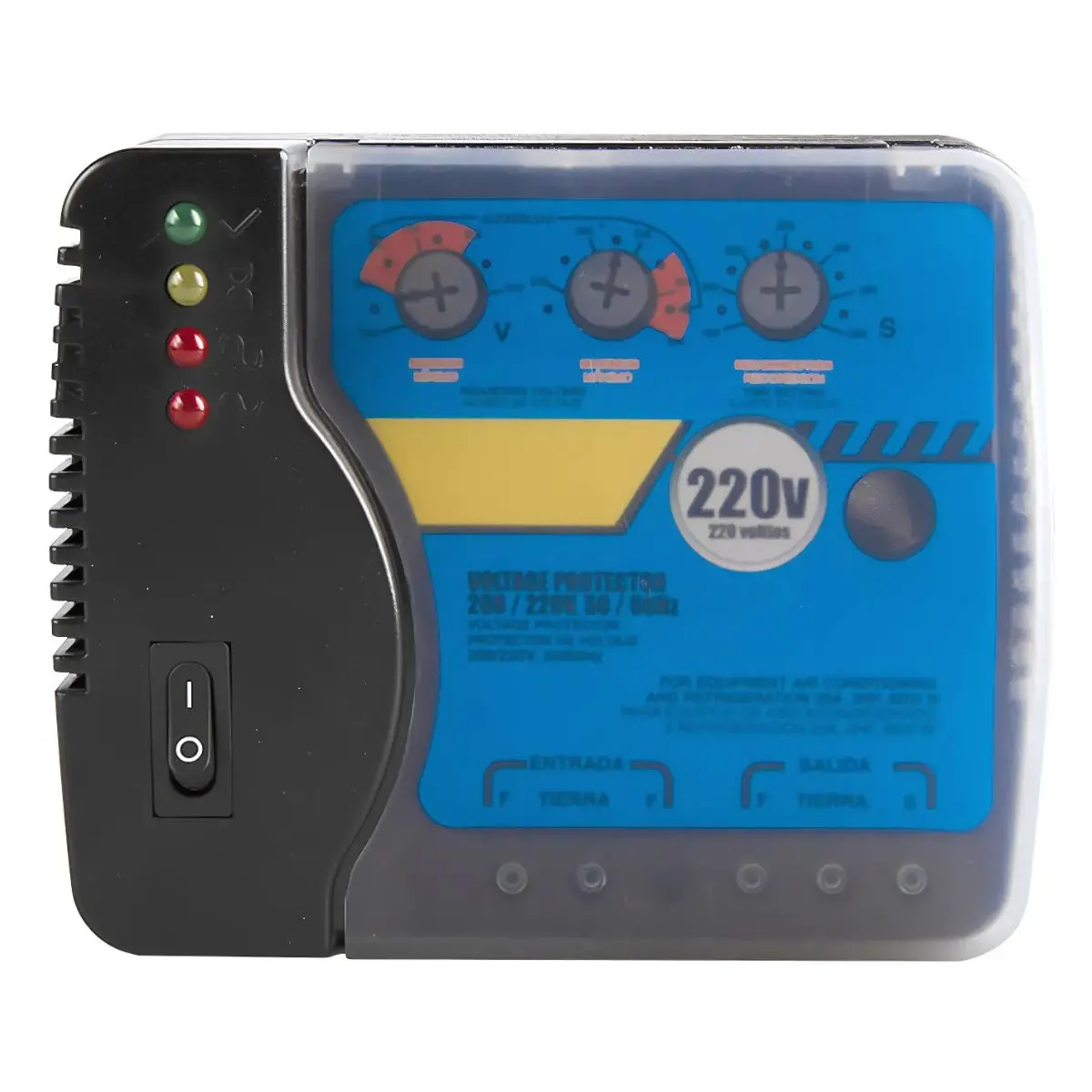 Protector De Voltaje Para Neveras, Refrigeradores Y Aires Acondicionados Con Indicadores Led Y Bornes De Conexión 220V Aires Acondicionados Hasta 36,000 Btu 1
