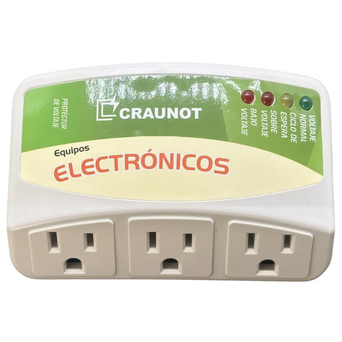 Protector De Voltaje Enchufable 110V Con 3 Toma. Supresor De Picos Para Equipos Electrónicos. 1