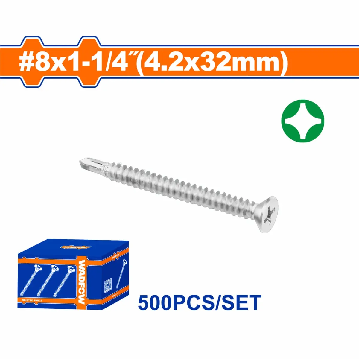 Tornillos Punta Broca Phillips Avellanado. Acabado Zinc. Para Perforar 8