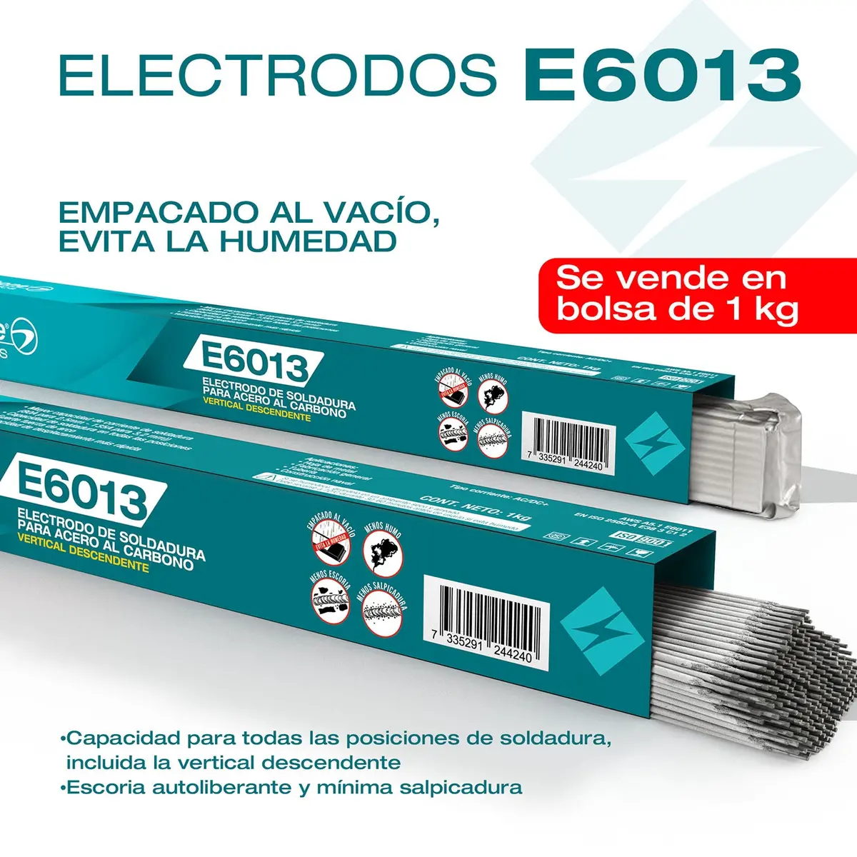 Electrodos Soldadura 6013 Para Soldar 3/32" 2.5Mm Carbone Bolsa Al Vacio ( 1Kg ) 1