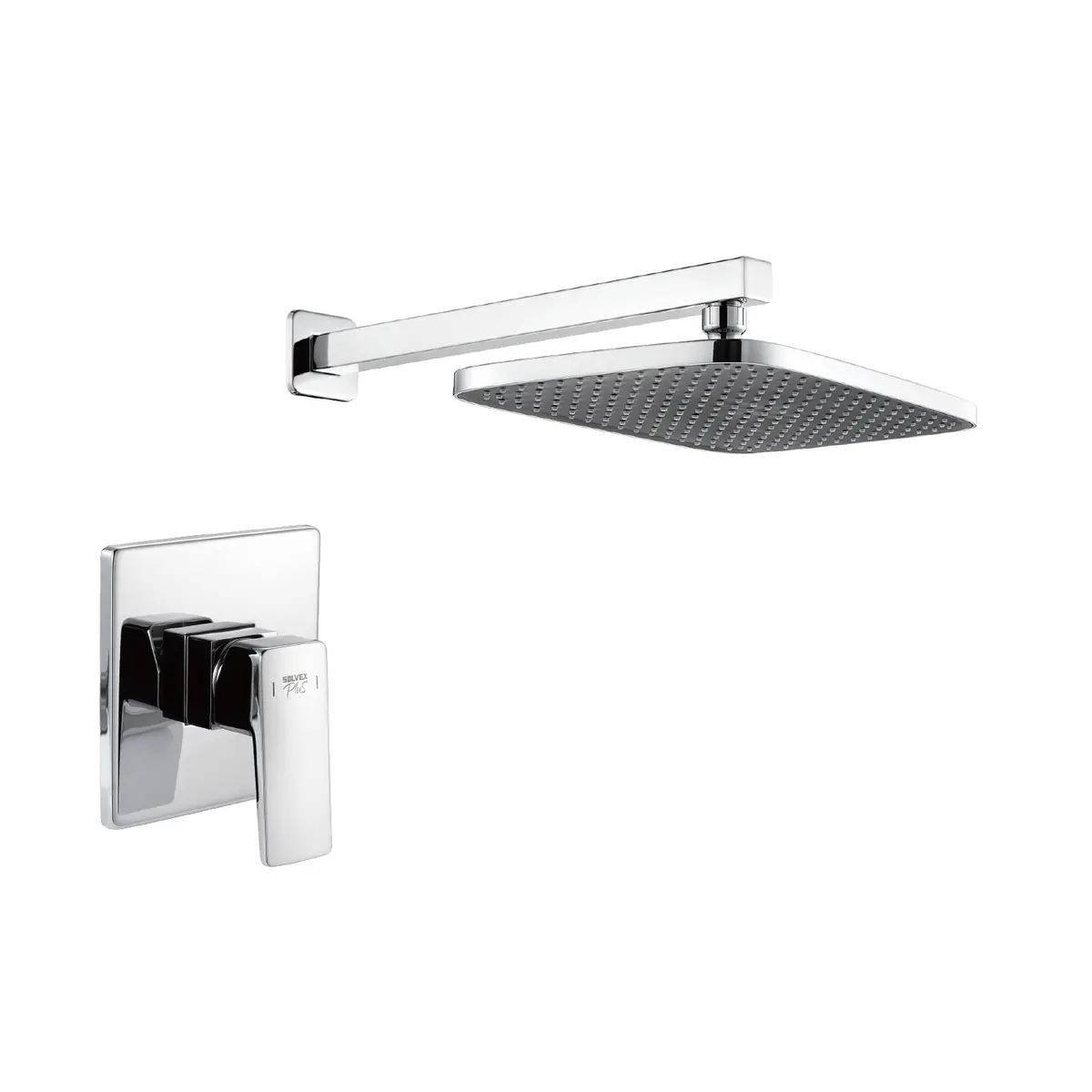 Ducha Para Empotrar. Juego De Mezcladora Monomando Cuadrada Con Regadera De 12” X 8” Tipo Lluvia. Color Cromado. Garantía De Por Vida. 2
