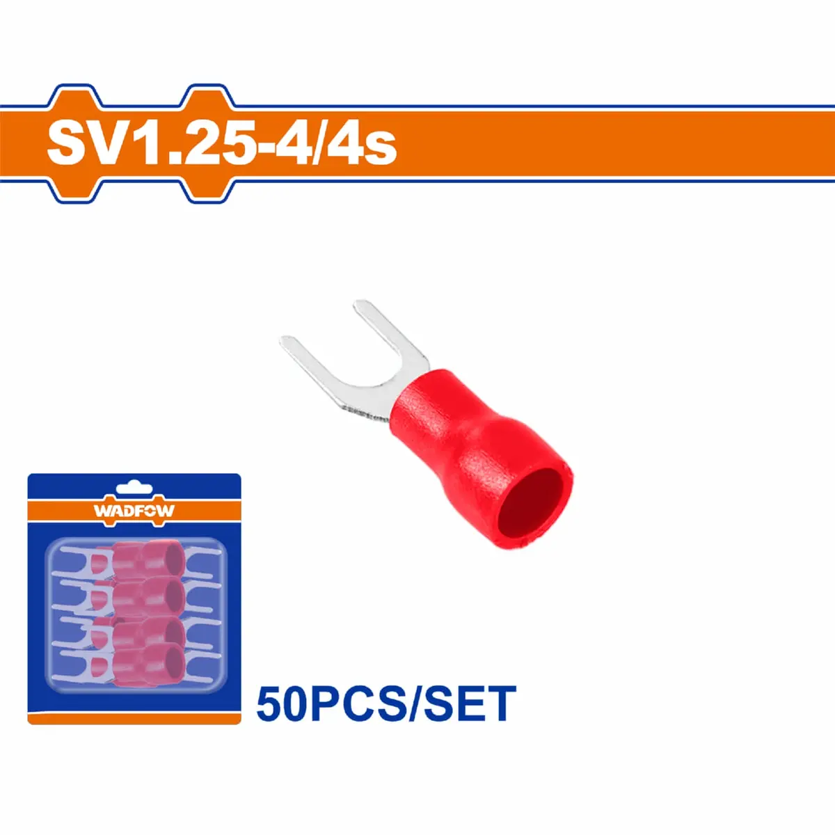 Terminales Conectores Para Cables Eléctricos Sv1.25-4 Set 50 Pzas Color Rojo Crimpado Eléctrico. 1