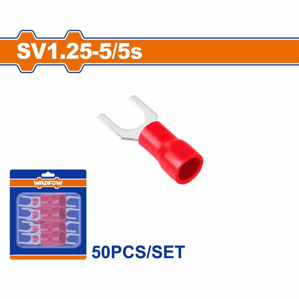 Terminales Conectores Para Cables Eléctricos Sv1.25-5 Set 50 Pzas Color Rojo Crimpado Eléctrico. 1