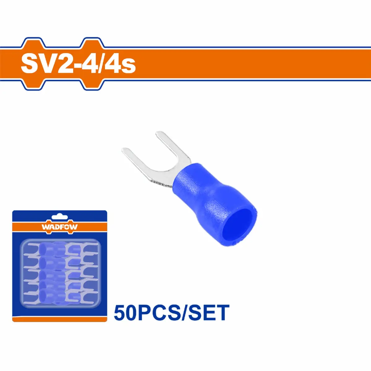 Terminales Conectores Para Cables Eléctricos Sv2-4 Set 50 Pzas Color Azul Crimpado Eléctrico. 1