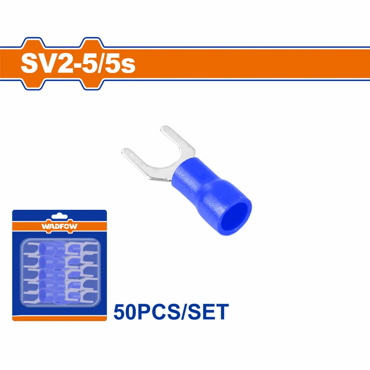 Terminales Conectores Para Cables Eléctricos Sv2-5 Set 50 Pzas Color Azul Crimpado Eléctrico. 1