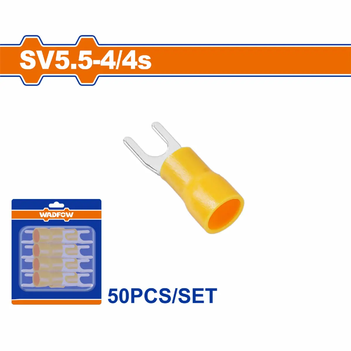 Terminales Conectores Para Cables Eléctricos Sv5.5-4 Set 50 Pzas Color Amarillo Crimpado Eléctrico. 1