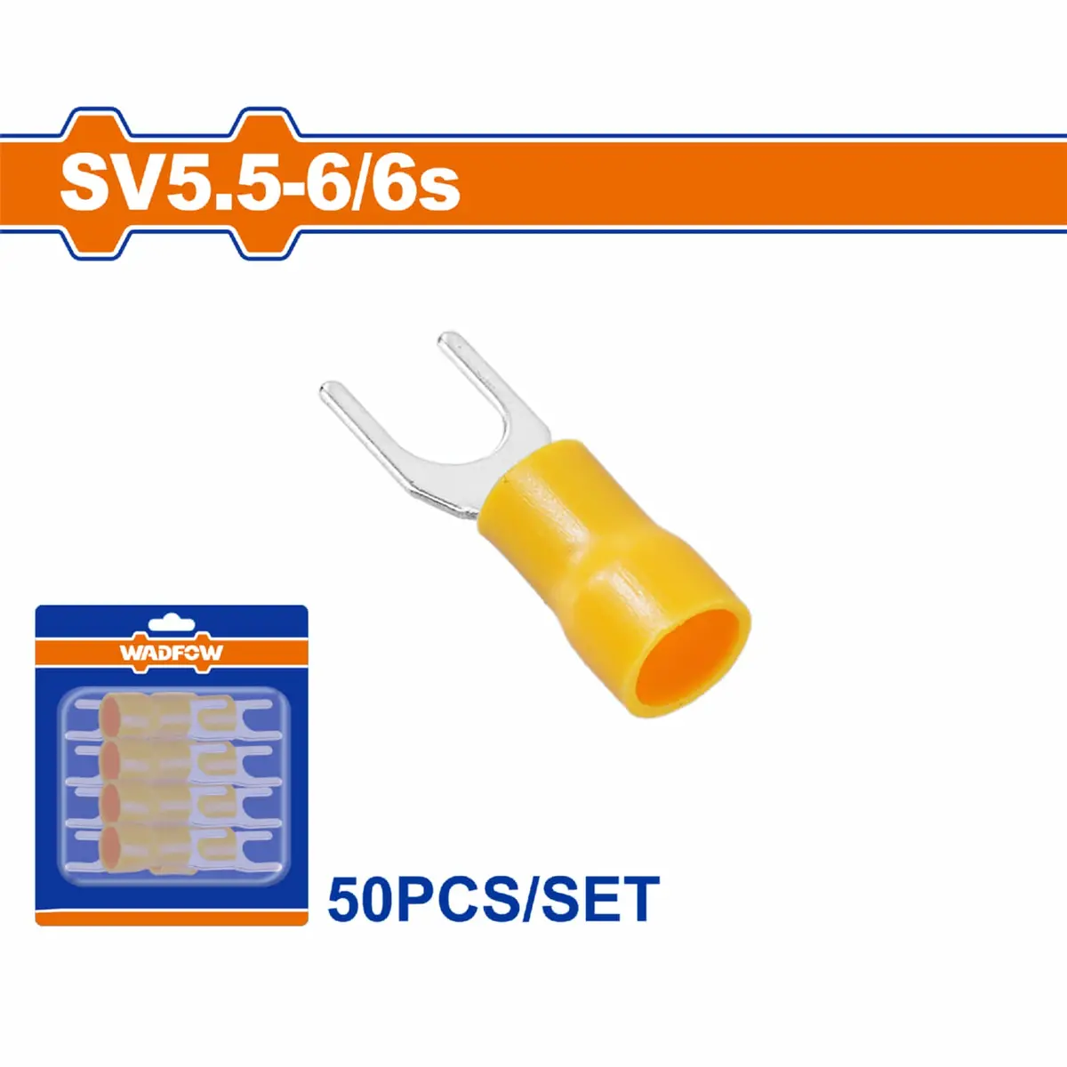 Terminales Conectores Para Cables Eléctricos Sv5.5-6 Set 50 Pzas Color Amarillo Crimpado Eléctrico. 1