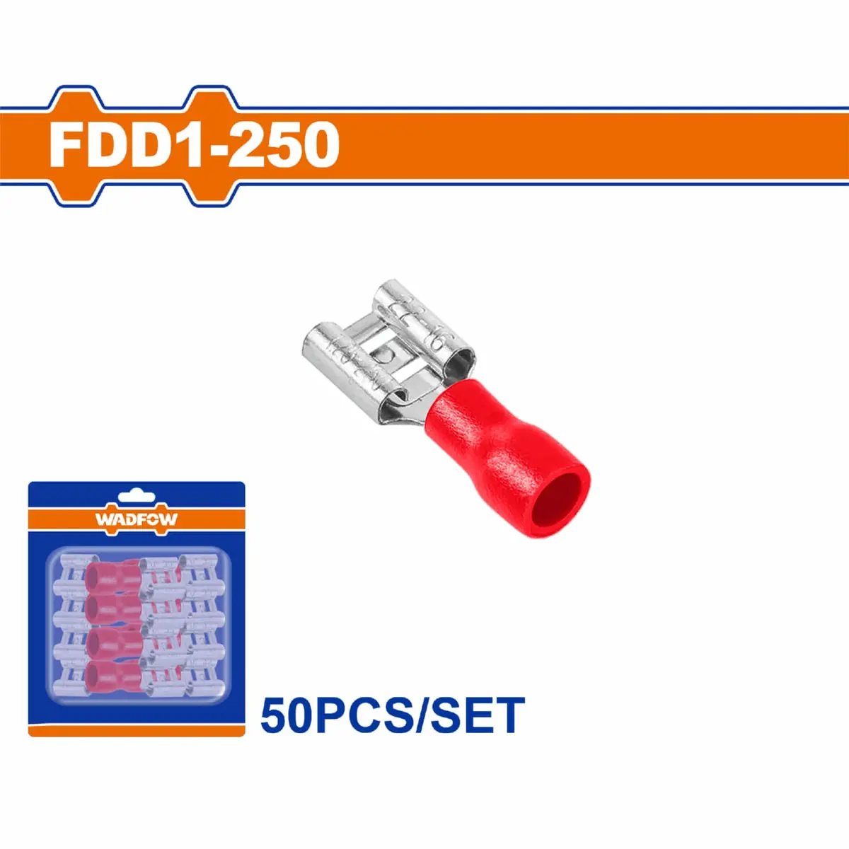 Terminales Conectores Para Cables Eléctricos Fdd1-250 Set 50 Pzas Color Rojo Crimpado Eléctrico. 1
