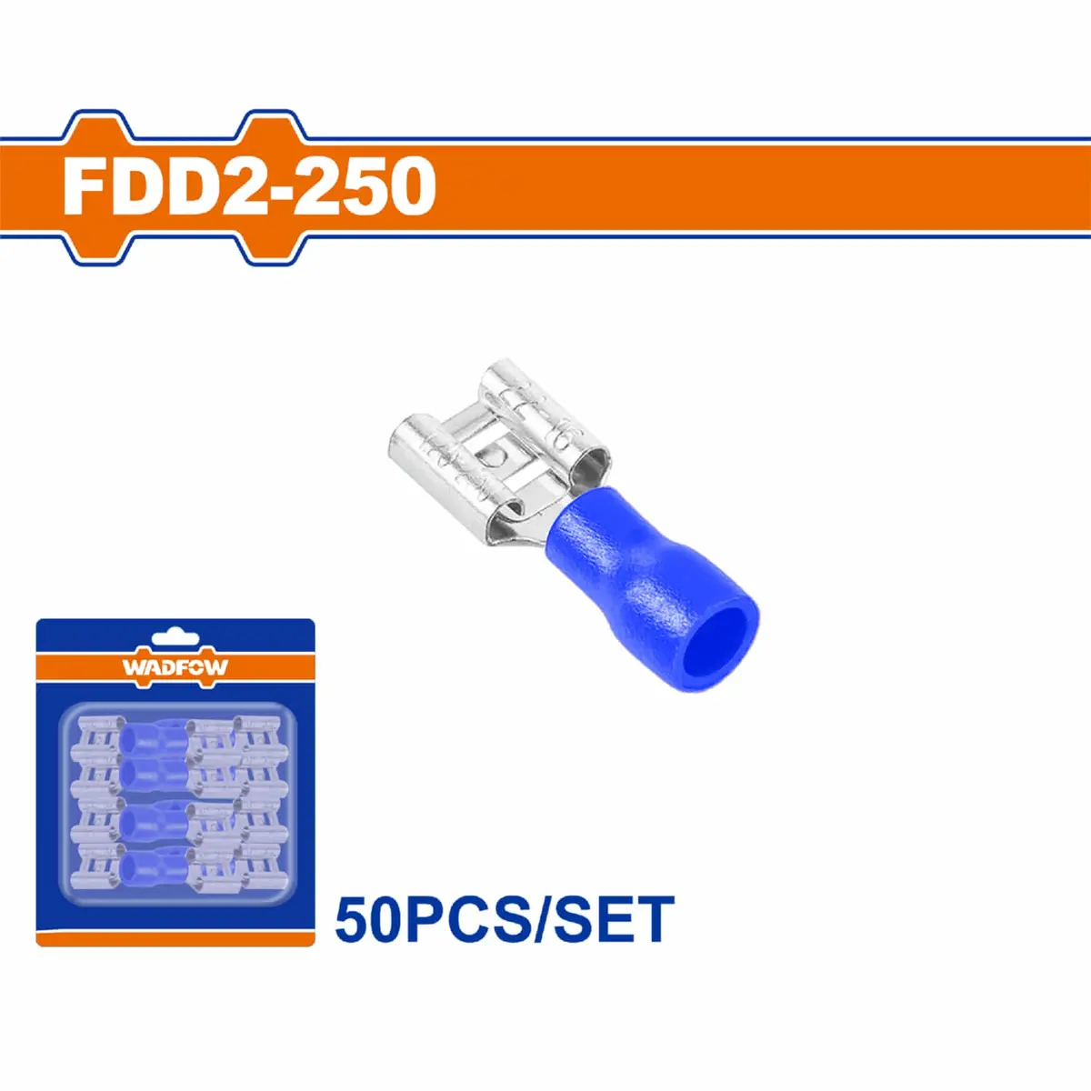 Terminales Conectores Para Cables Eléctricos Fdd2-250 Set 50 Pzas Color Azul Crimpado Eléctrico. 1